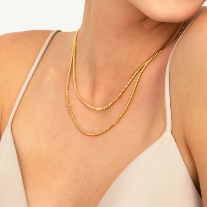 ALEYOLE ROUND SNAKE CHAIN GOLD - ネックレス