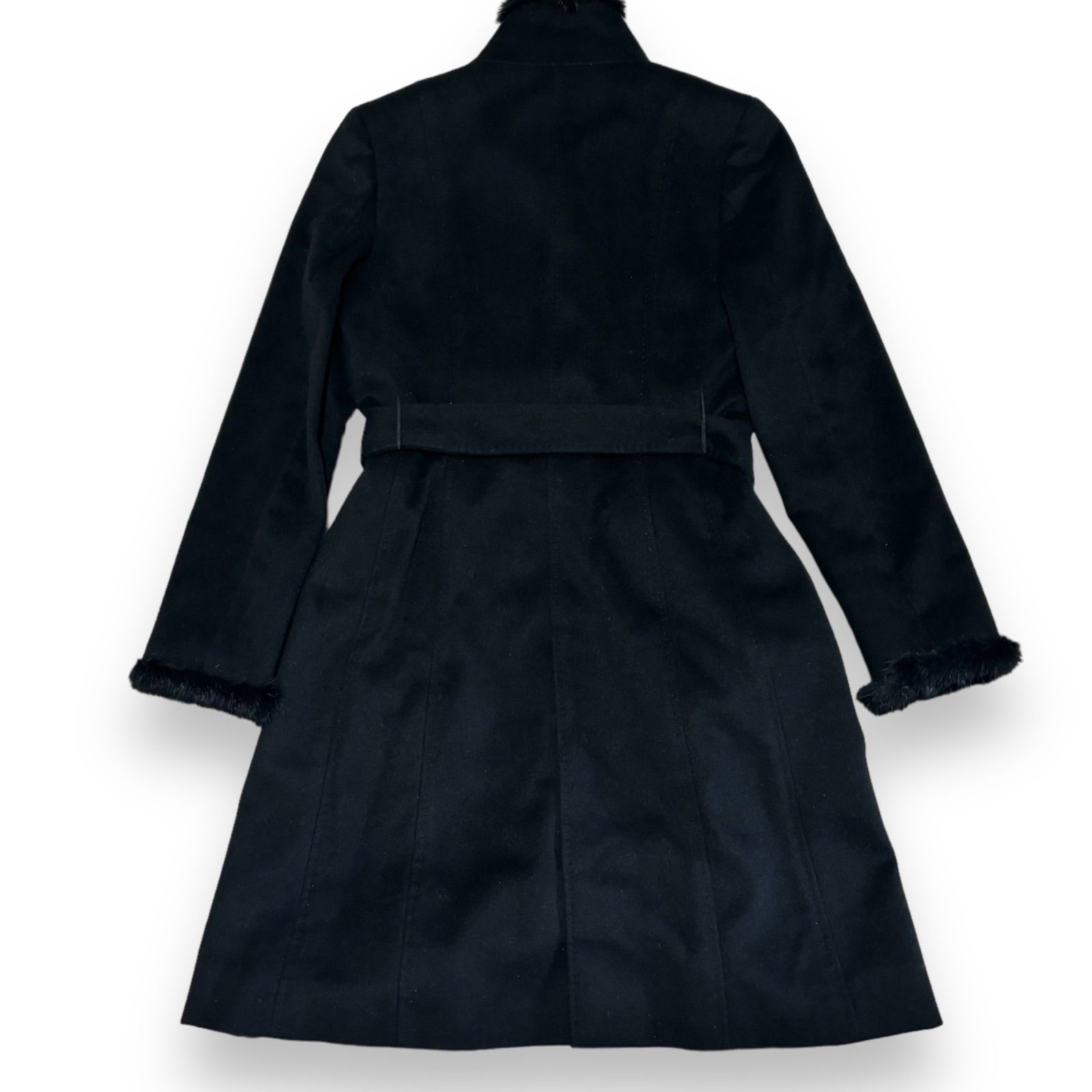 極美品❤️ロングコート 9/M アンゴラ65％ フォックスファー ダークブラウン系 極美品❤️ロングコート L アンゴラ混 フォックスファー