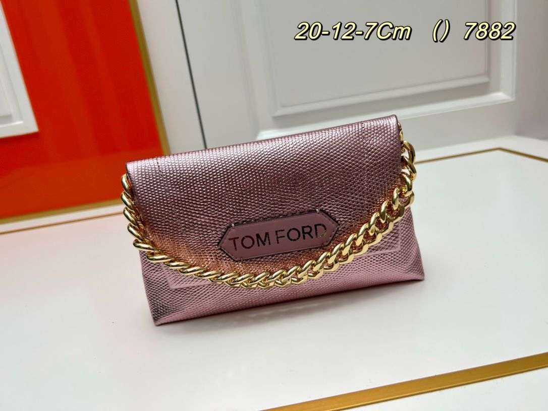 TOM FORD メタリックチェーンハンドバッグ 小サイズ ボックス付き | -WTO輸入2