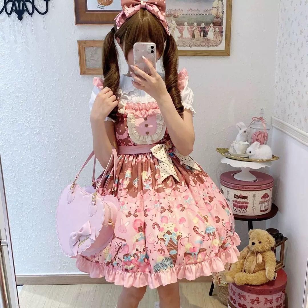 スイーツ柄ロリータジャンパースカート♪女子会やお茶会にぴったり