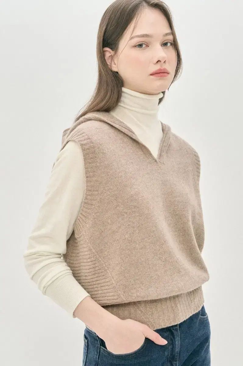 マイン カシミア ニット ベスト ベスト ベ이지