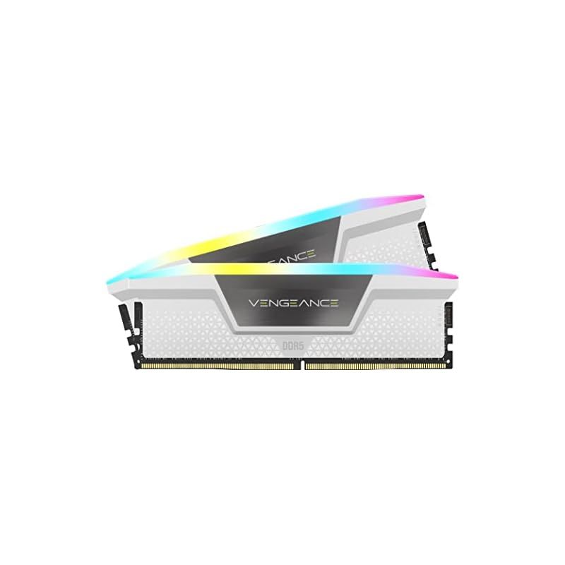 CORSAIR DDR5-5200MHz デスクトップPC用メモリ VENGEANCE RGB DDR5シリーズ (PC5-41600) 32GB [16GB×2枚] -ホワイト- CMH32GX5M2B5200C40W 0