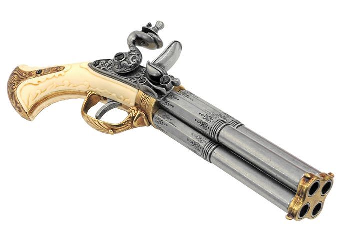 DENIX デニックス 1310 フリントロック 4バレル 30.5cm レプリカ 銃