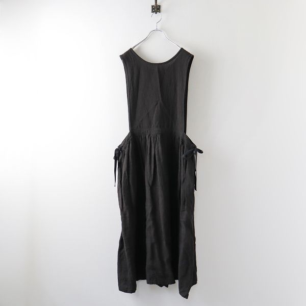 美品 Gauze# ガーゼ G480 リネンamishワンピースドレス F/ブラック 