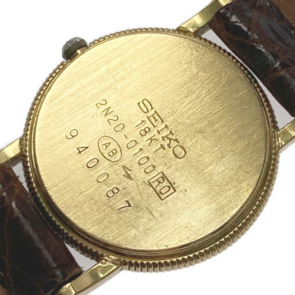 SEIKO 良品 エクセリーヌ 18K 新品レザーベルト 腕時計 18金 K18 - 時計
