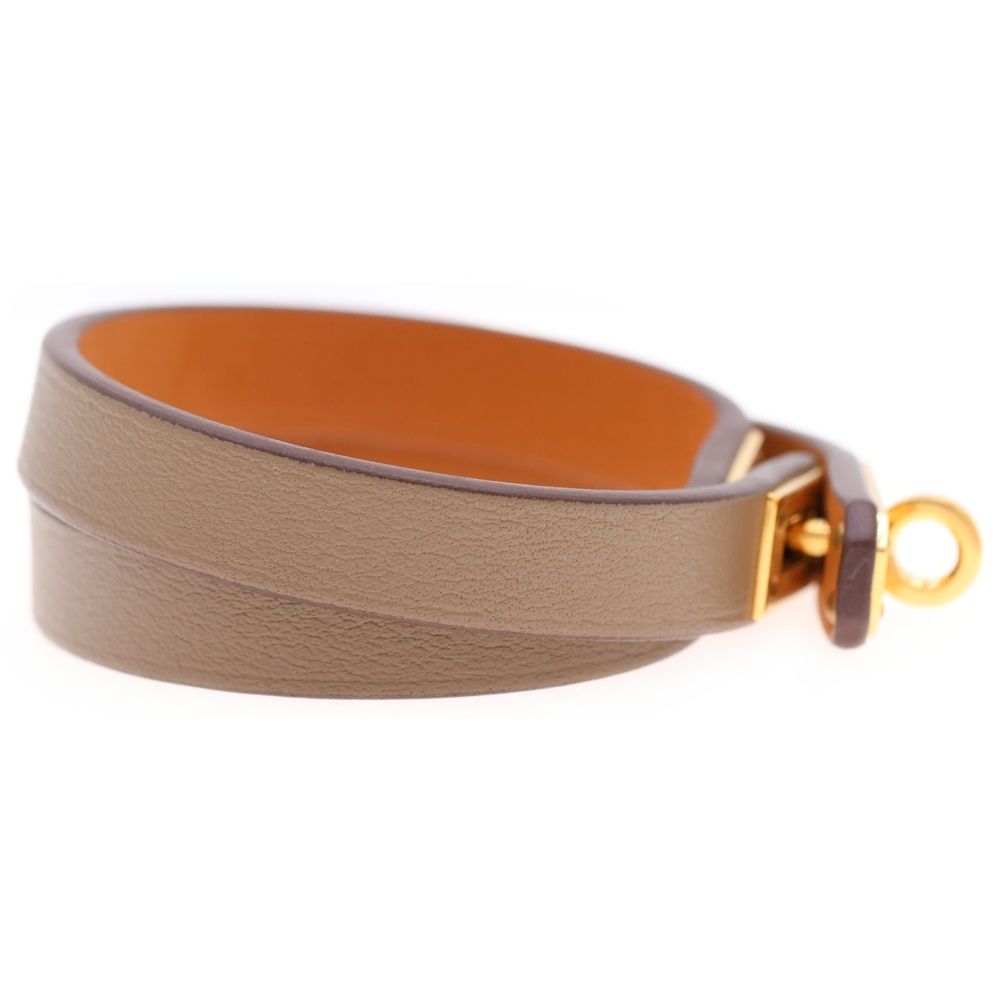 HERMES ミニケリー ブレスレット ドゥブルトゥール エトゥープ　T2 HERMES エルメス ブレスレット MINI KELLY DOUBLE TOUR ミニ