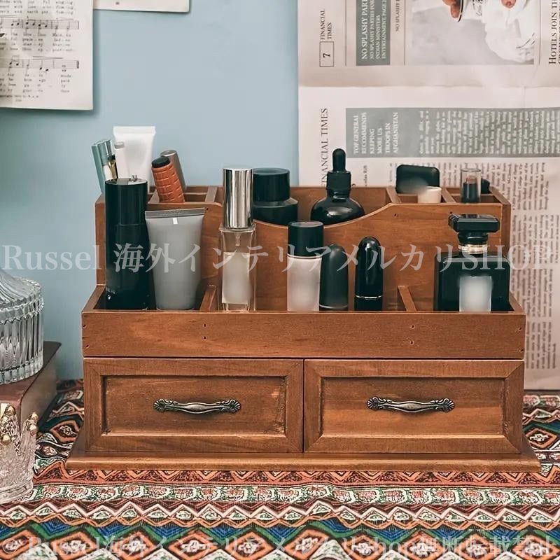 ディスプレイスタンド 木製 置物棚 カップ収納 整理整頓 コスメ