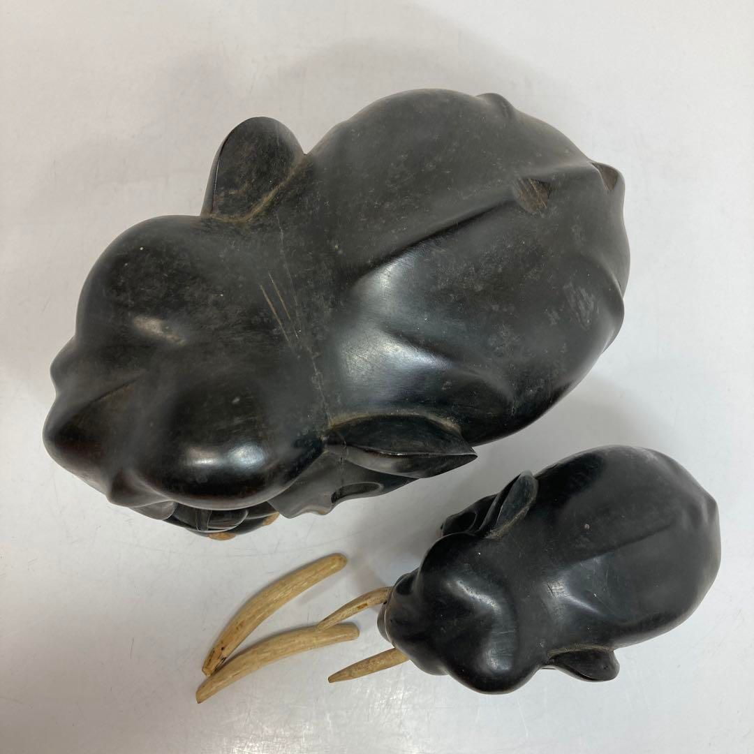 時代　黒檀　象　親子　置物　共箱　3525g  東さ5-0517② 時代 黒檀 象 親子 置物 共箱 3525g 東さ5-0517② - メルカリ