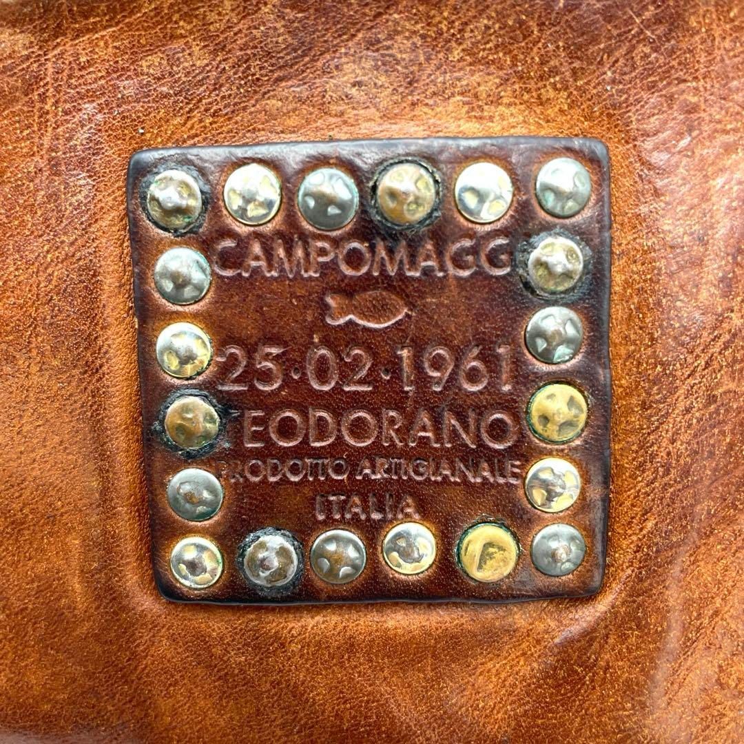 CAMPOMAGGI スタッズ×レザー 長財布 ラウンドジップ カンポマッジ