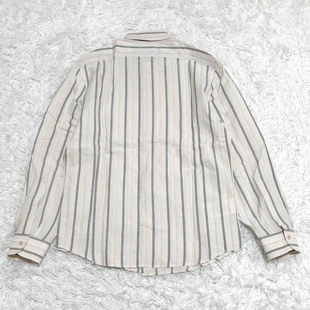 【美品】GUCCI グッチ　ストライプ　ドレスシャツ 15 　ベージュ 美品】GUCCI グッチ ストライプ ドレスシャツ 15 ベージュ 【公式通販】