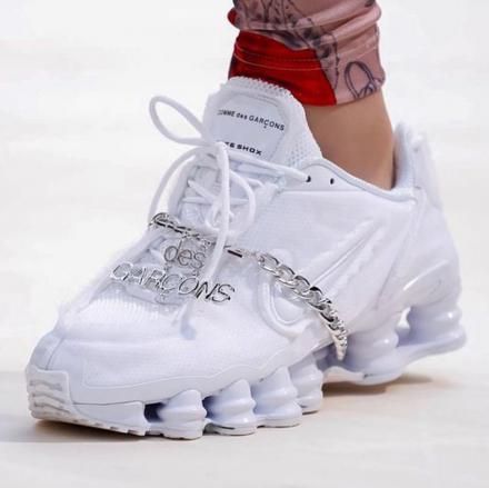 COMME des GARCONS 19ss ×NIKE W SHOX TL CDG WHITE W25cm M24.5cm