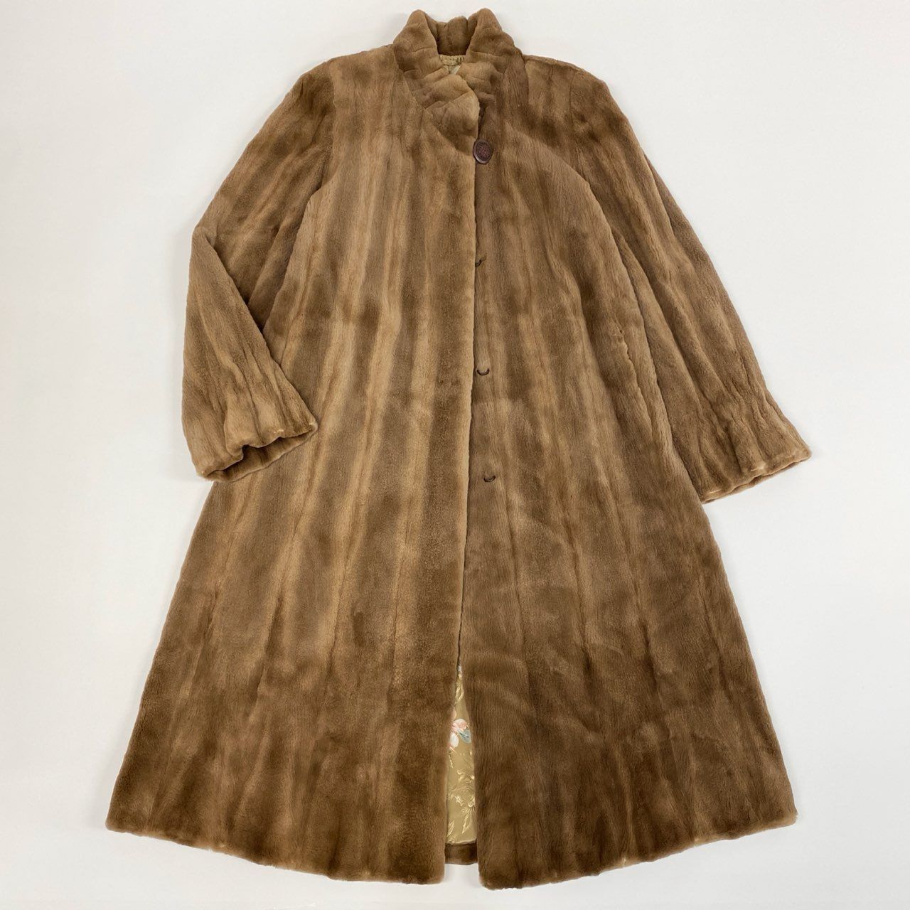 28i29 EMBA エンバ シェアードミンク 毛皮コート ミンクコート 115㎝ 超ロングコート ブラウン レディースt18r