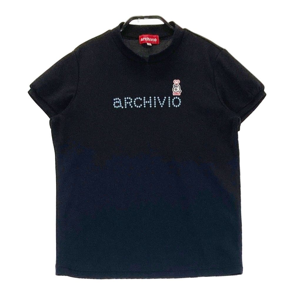 アルチビオ archivio 半袖モックネックシャツ tシャツ 異素材 40 L ARCHIVIO アルチビオ モックネック半袖Tシャツ ブラック系 40