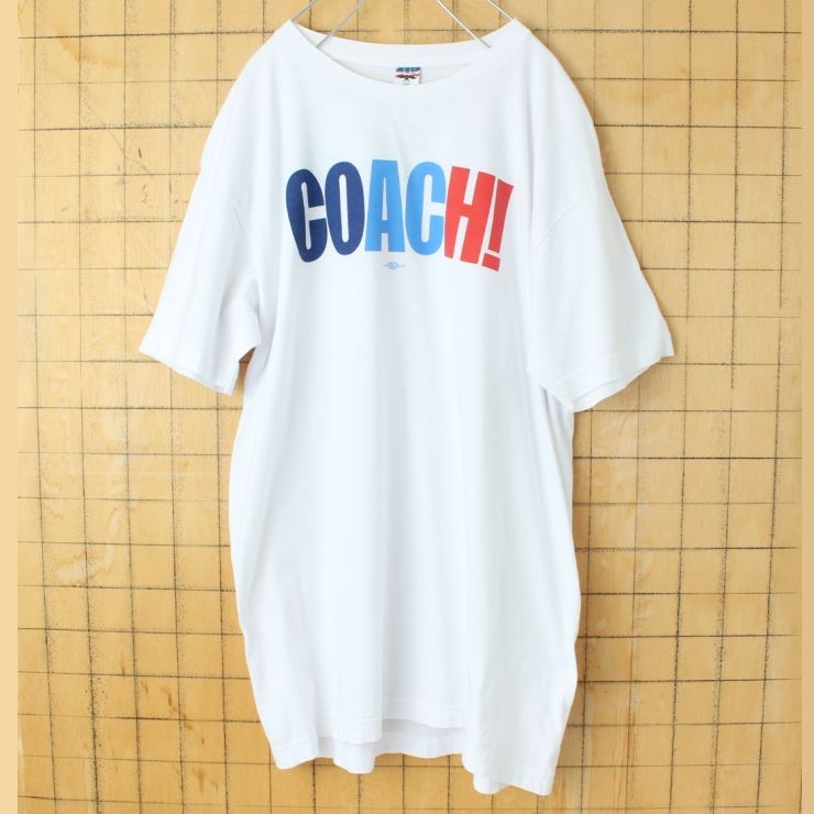 USA製 COACH! プリントTシャツ ホワイト メンズL 半袖 アメリカ