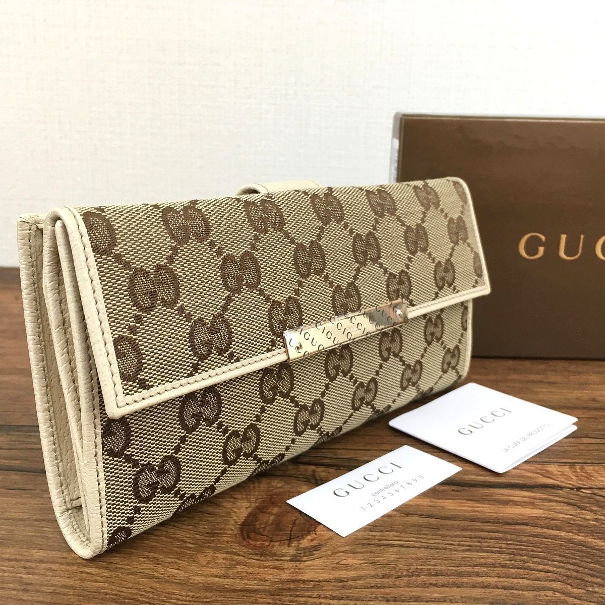 150 極美品 グッチ 長財布 112715 GGキャンバス - Old Closet - メルカリ