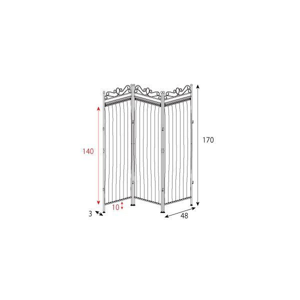 特価 アンティーク調 パーテーション 衝立 3連 高さ170cm スチールフレーム アジャスター付き セレスティア 代引不可