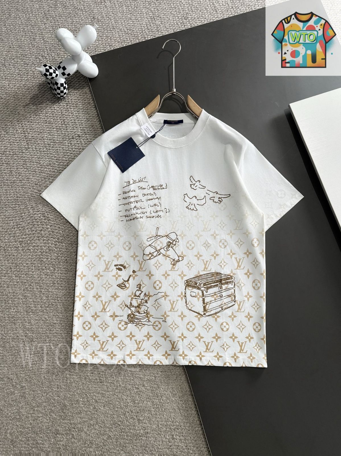 LOUIS VUITTON ホワイト Tシャツ M 今日特価】Louis Vuitton 2025SS ホワイト T シャツ（ユニ