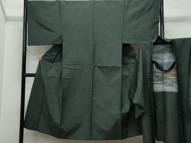 平和屋着物男性　紬　アンサンブル　仙斎茶色　正絹　逸品　CAAL1191vf