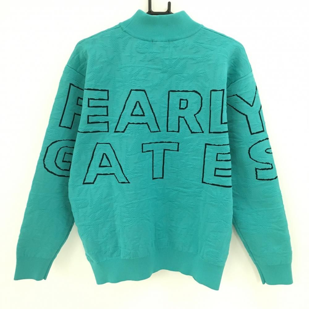 新品】パーリーゲイツ セーター ミントグリーン×ネイビー ギザ星 新品】パーリーゲイツ セーター ミントグリーン×ネイビー ギザ星