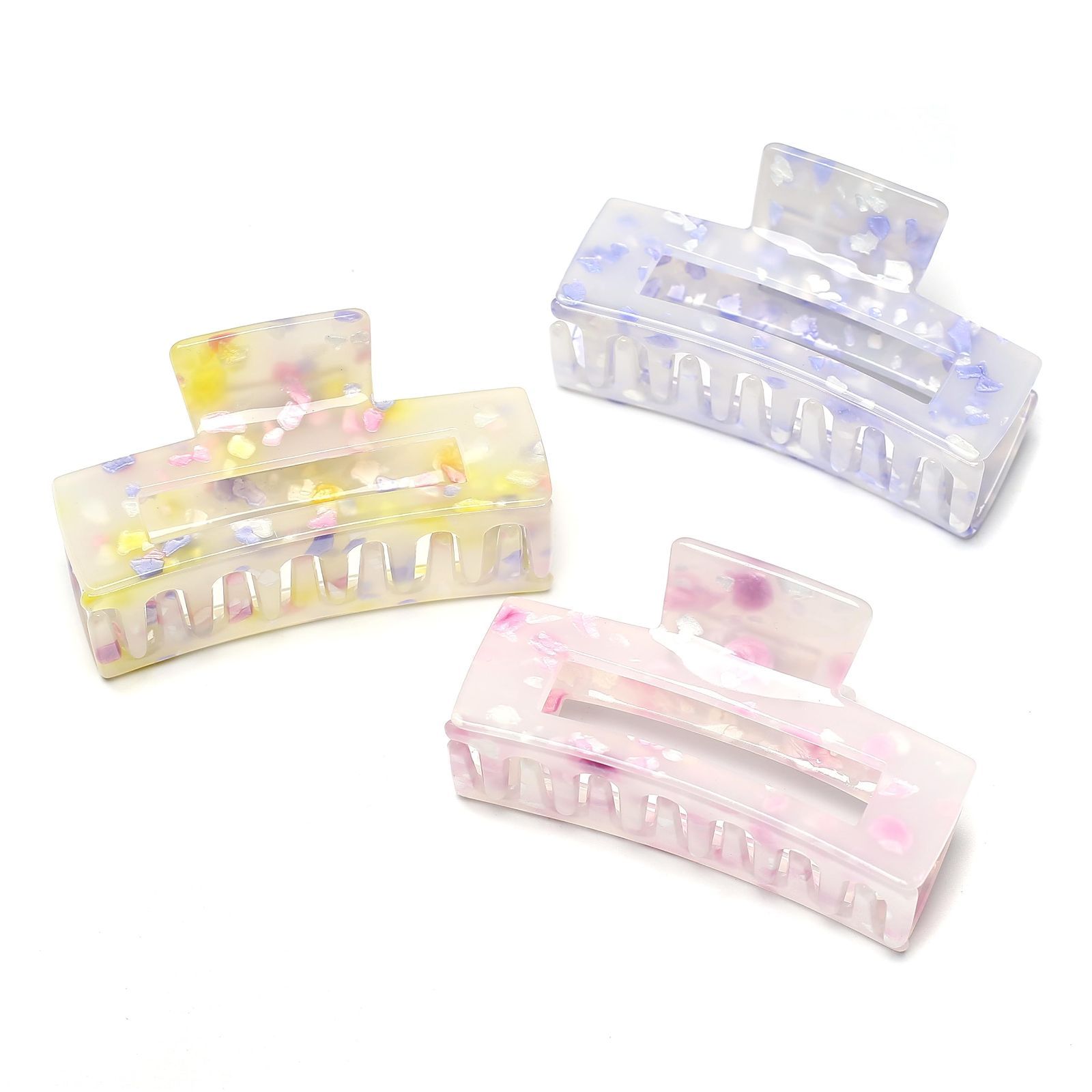 大人 強力 ヘア バンズクリップ 紫 おしゃれ クリップ 髪留め 韓国 ヘアクリップ レディース パープル 1本 7 4 cm 中くらい Purple QinGoo