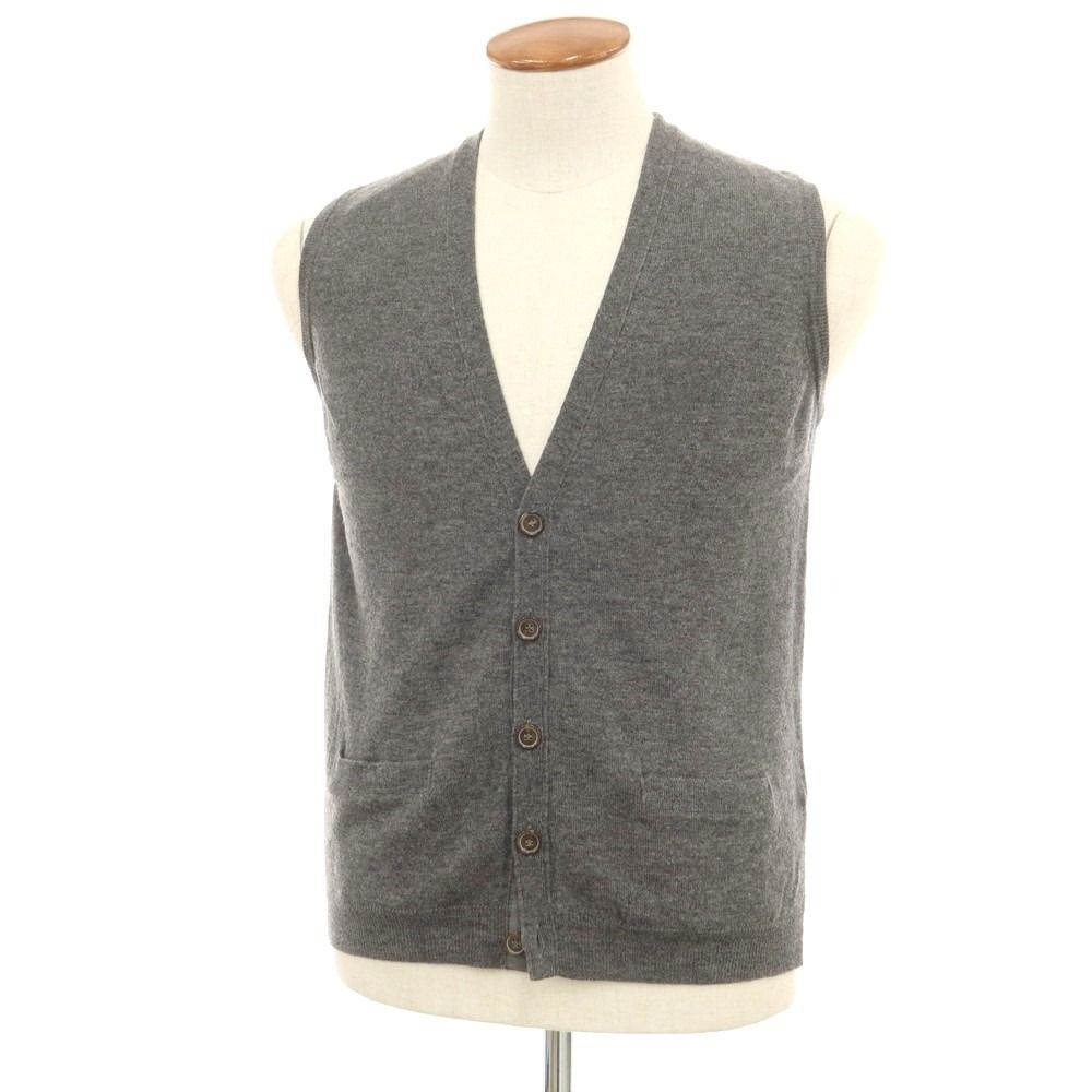 【中古】ロベルトコリーナ ROBERTO COLLINA ウール ニットベスト グレー【サイズ46】【メンズ】