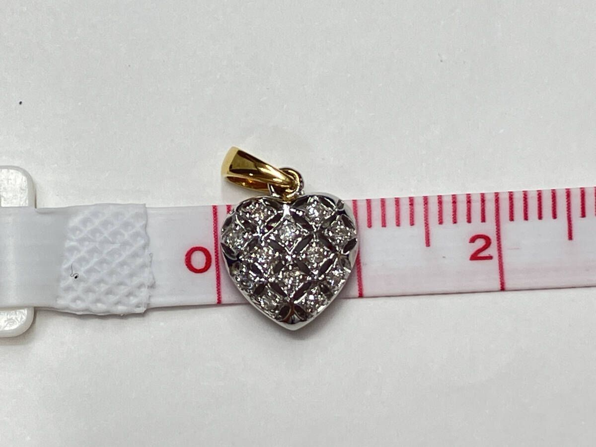 ダイヤ0.10ct ハートモチーフデザイントップ
