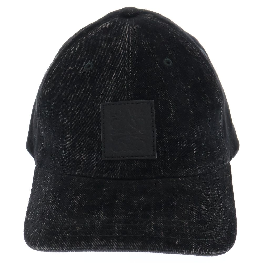 24ss ロエベLOEWE ブラック フロックデニム キャップ