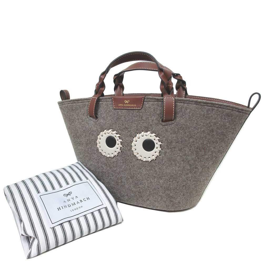 アニヤ ハインドマーチ ANYA HINDMARCH トートバッグ スモール EYES フェルト バッグ ブラウン系 171793