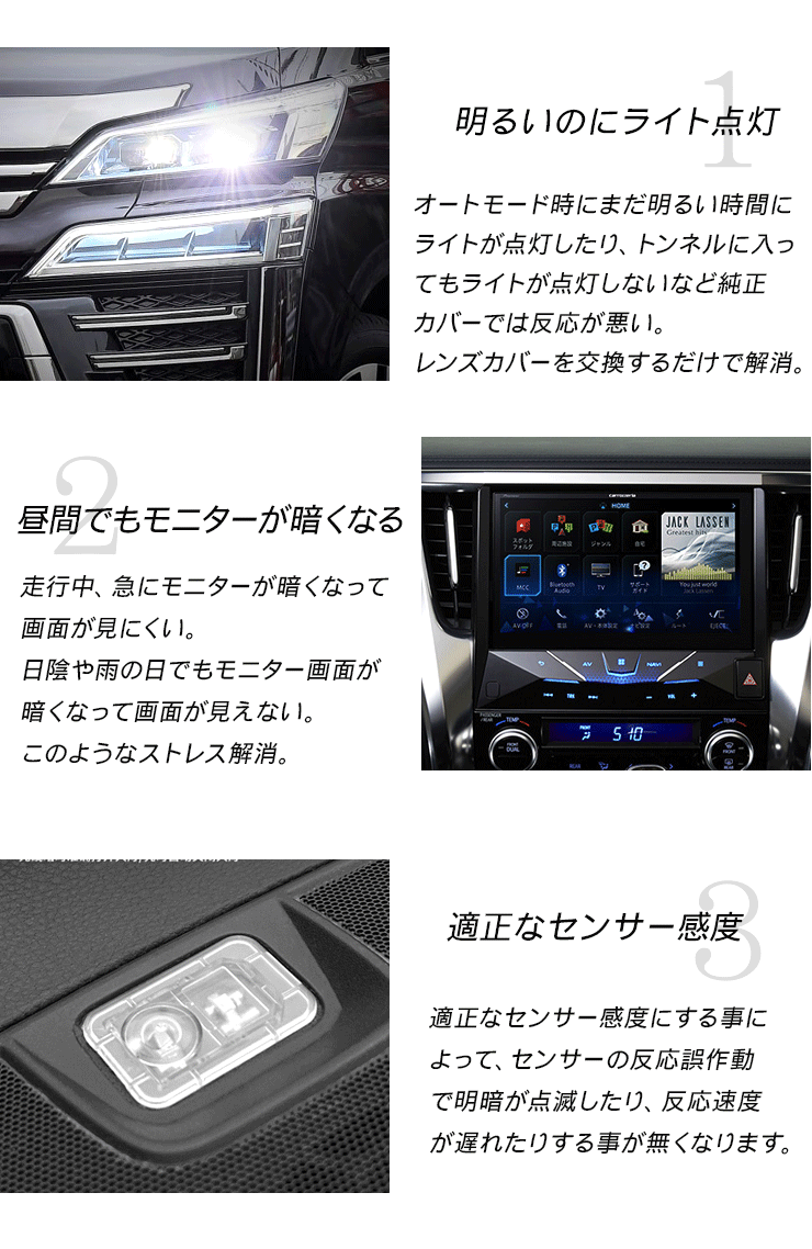 ホンダA オートライトセンサーカバー センサーカバー 感度調節 クリア 半透明 汎用 工具付き 内装 カスタム パーツ