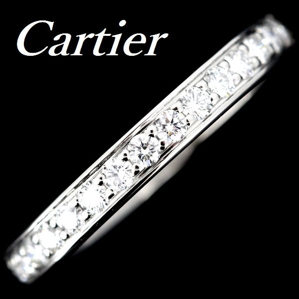 カルティエ ハーフエタニティー ダイヤモンド リング Pt950 ♯48 証明書 カルティエ ハーフエタニティー ダイヤモンド リング Pt950 ♯48 証明