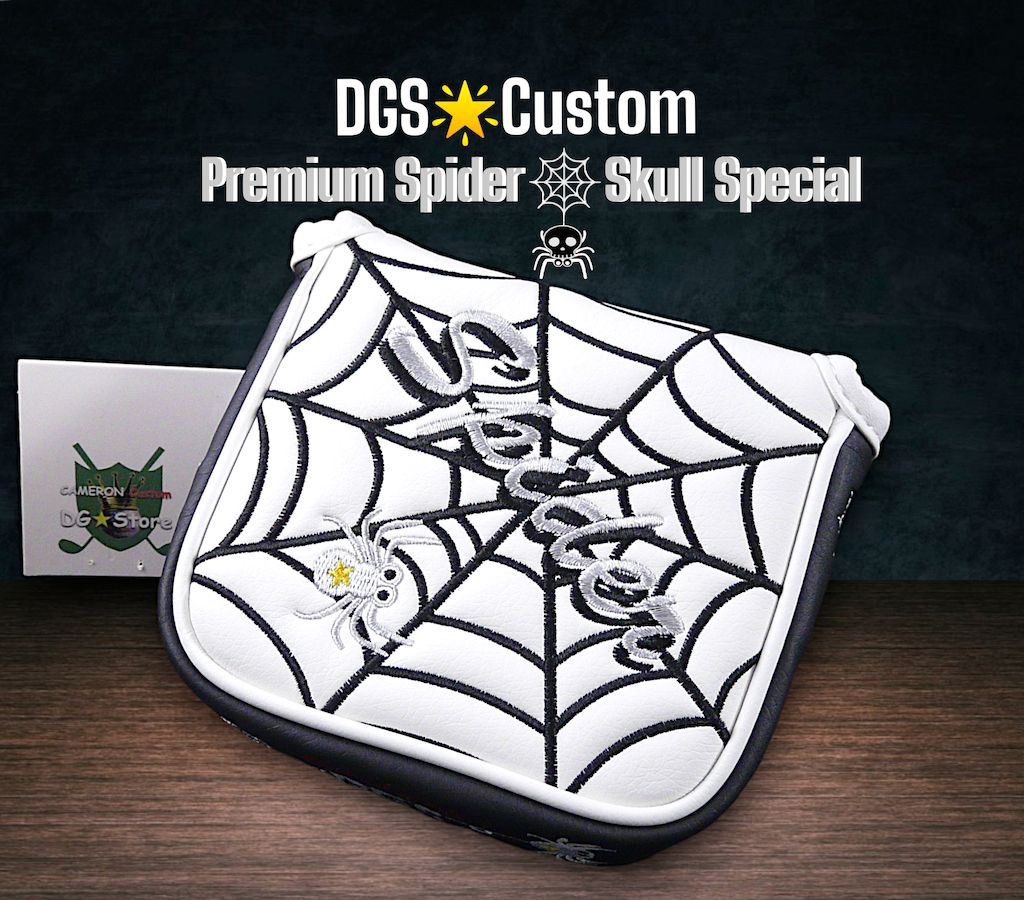 プレミアム スパイダーu0026スカルスクエアホワイトヘッドカバーDGSカスタム・マグネット