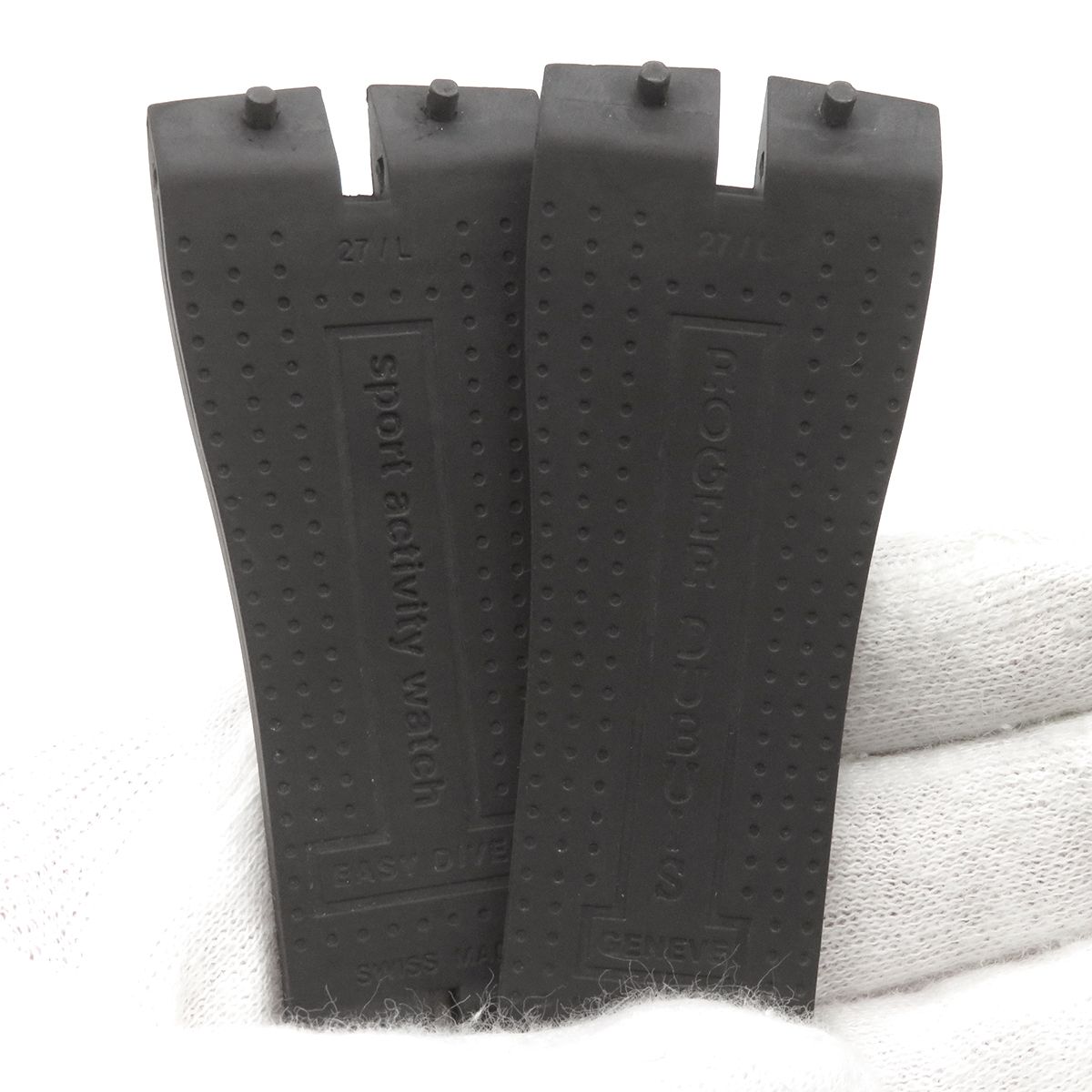 【正規品】ロジェデュブイ 純正ベルト ブラックカラー ラバー 27mm用 メンズ 良品 ロジェデュブイ 純正ベルト ラバー ブラックカラー 22mm用 メンズ