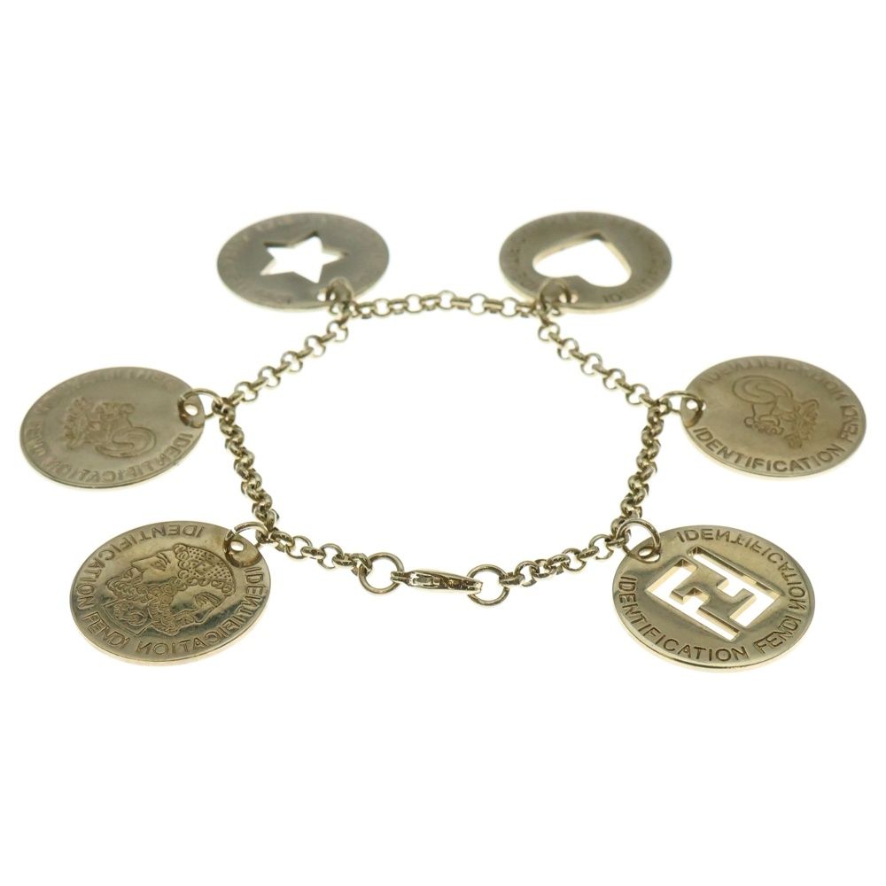 FENDI フェンディ メダル コイン ブレスレット チェーン ゴールド GP