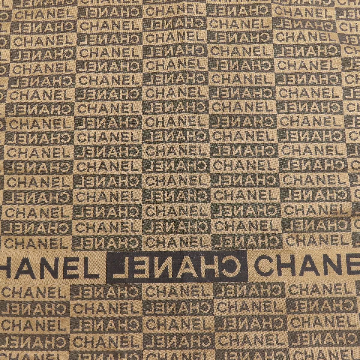 【ツイード柄♪】CHANEL ロゴ マフラー ストール CHANEL シャネル ロゴ総柄 マフラー シルク ウール レディース