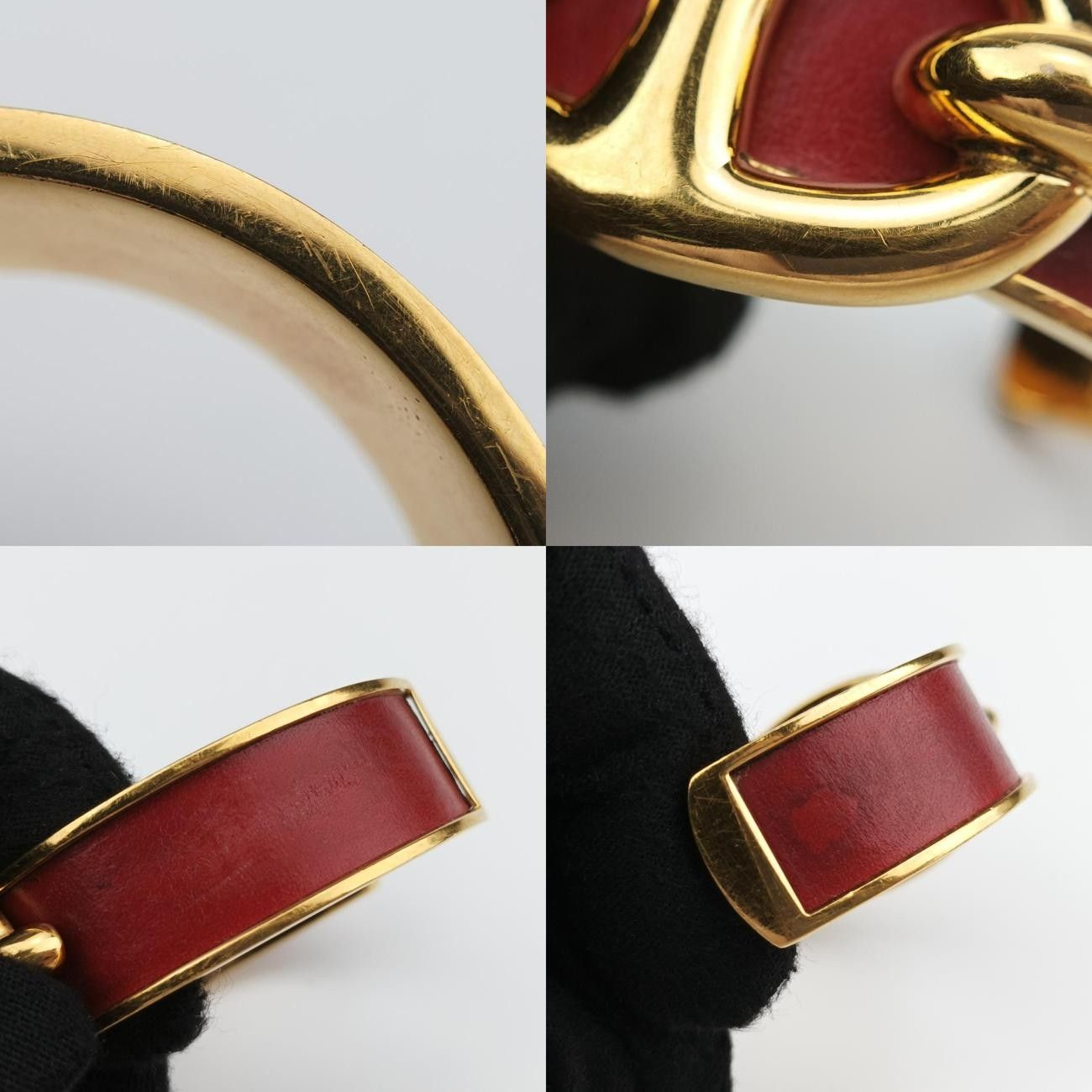 エルメスHermesシェーヌダンクル カフ ゴールド×ワインレッド GP WWW_MORNINGWALKER_COM