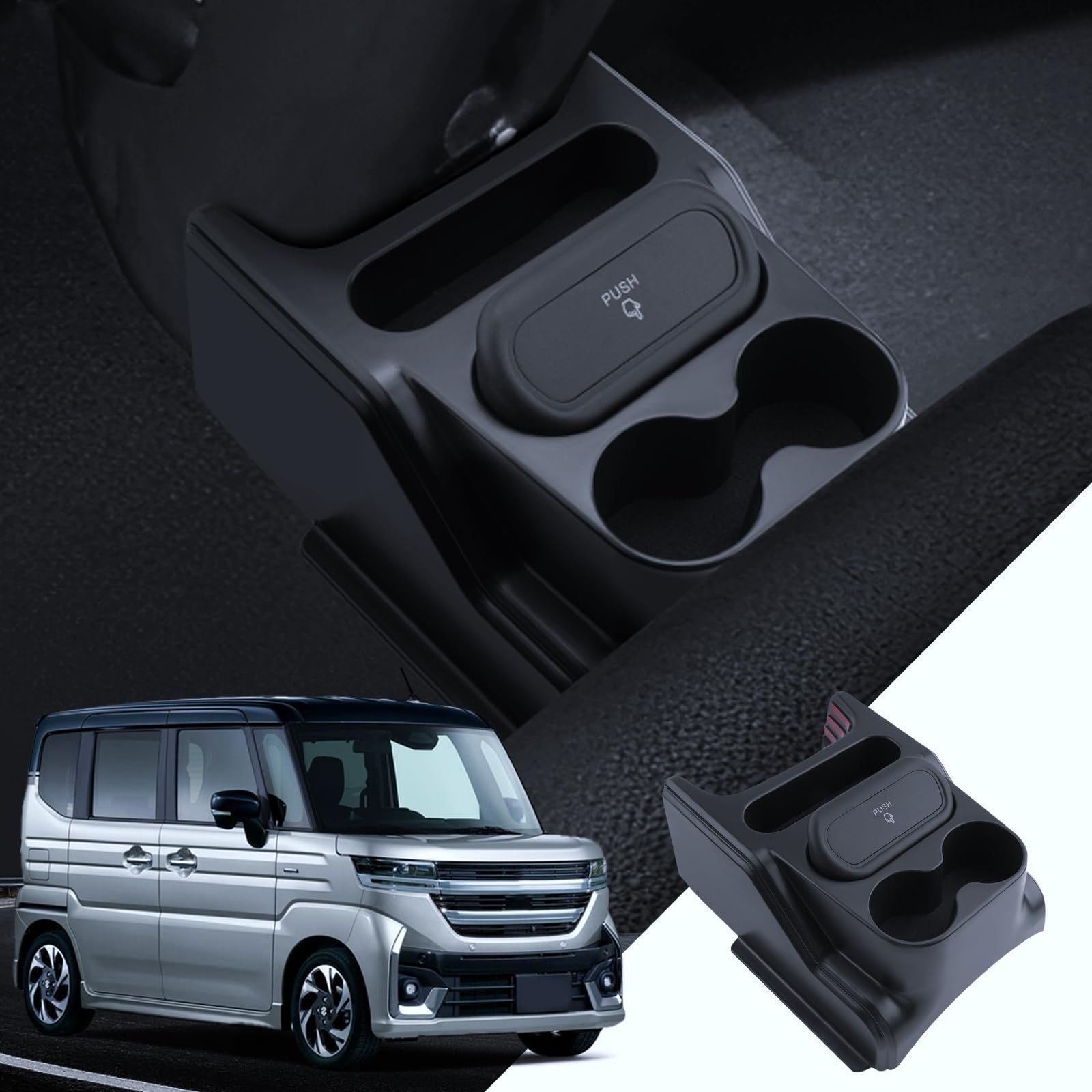 Size スペーシア 現行 コンソールボックス LANTU スズキ スペーシア コンソールボックス MK54S MK94S ドリンクホルダー スペーシア ギア シフトリア 増設収納ボックス 小物入れ 滑り止め 内装パーツ スペーシア