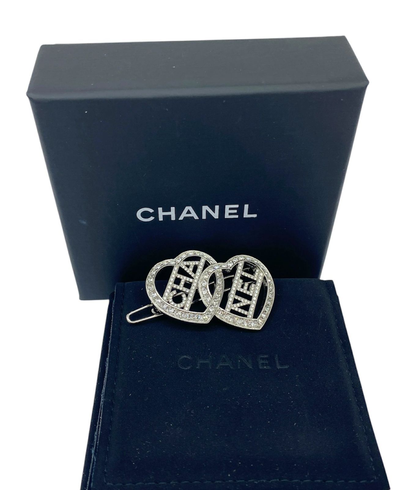 新品同様】CHANEL シャネル ハート ロゴ ヘアクリップ ライン