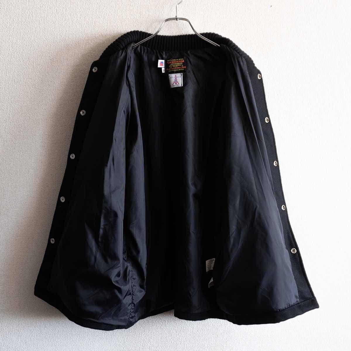 SKOOKUM スタジャン 38 ブラック 417 by EDIFICE別注】SKOOKUM【メルトン×レザー スタジャン】38