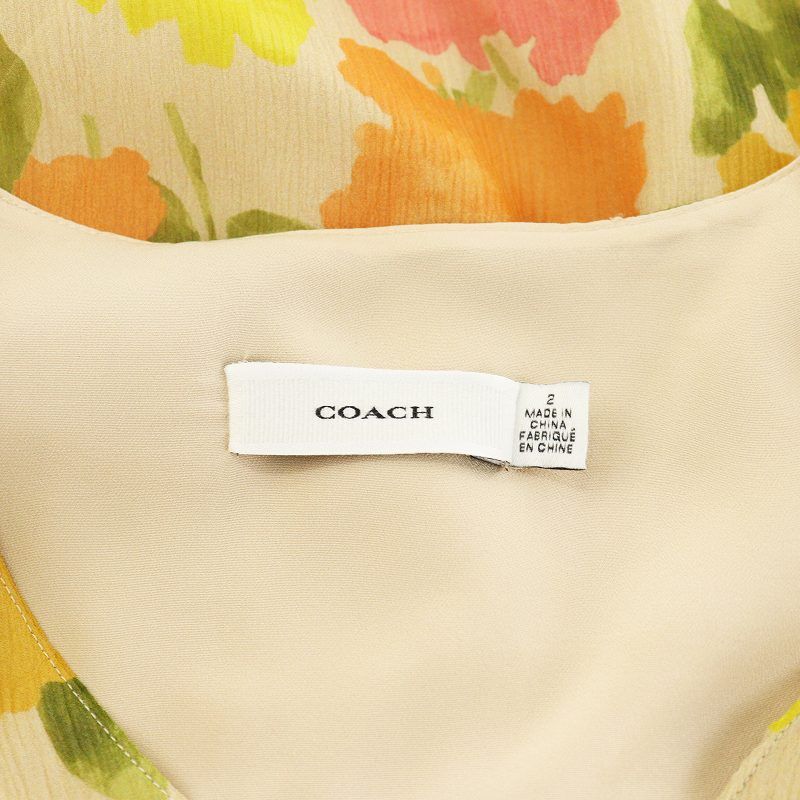 コーチ COACH フローラル ロング ドレス ワンピース 長袖 花柄