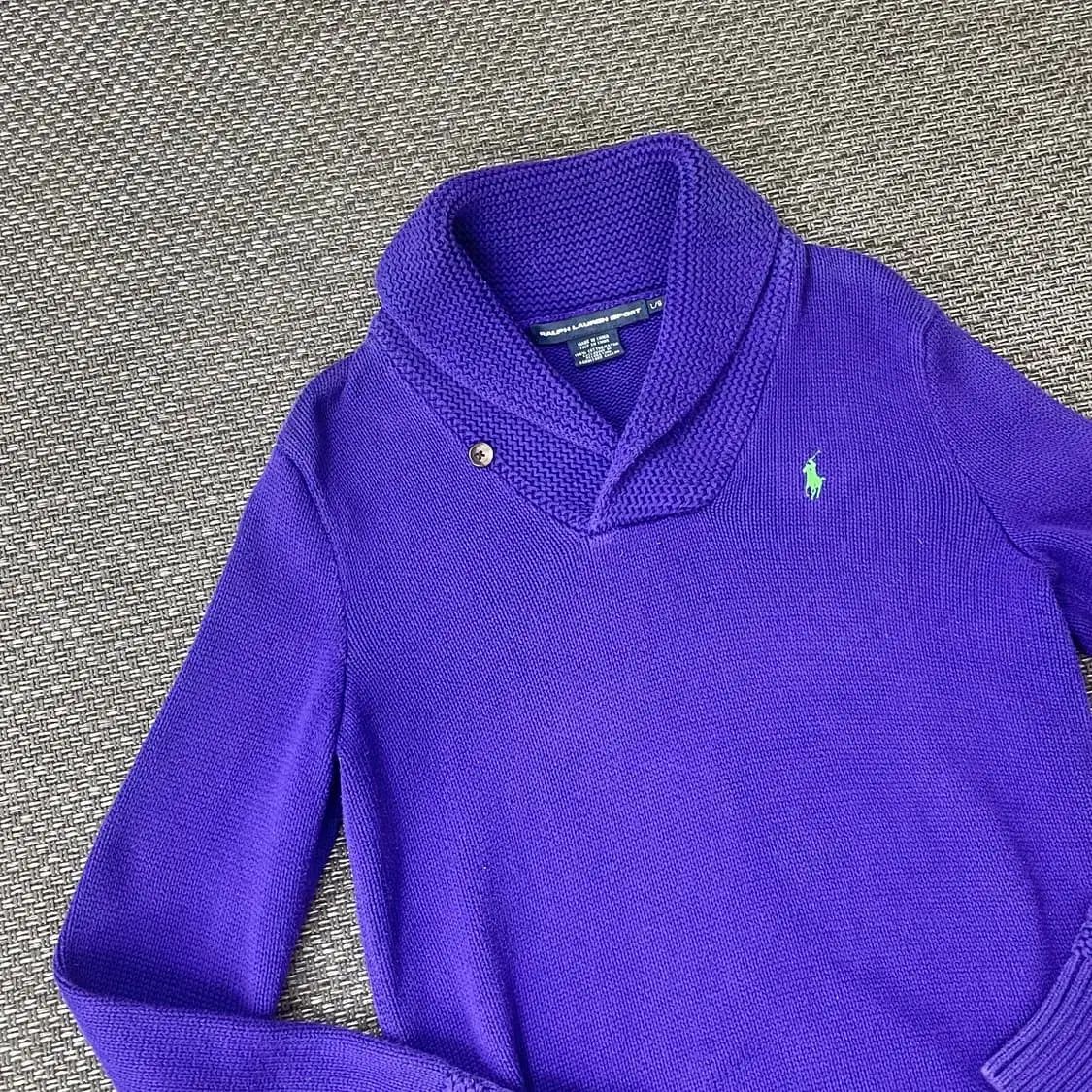 RRL /ダブルアールエル/ショールカラー ボーダーシャツ/XL パープル