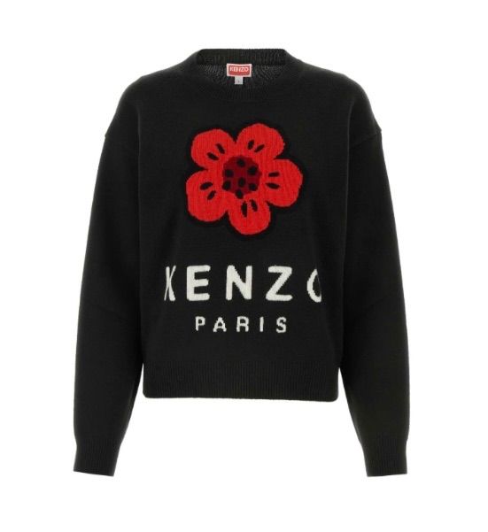 Kenzo ロゴ フローラル インターシャ ニット クルーネック