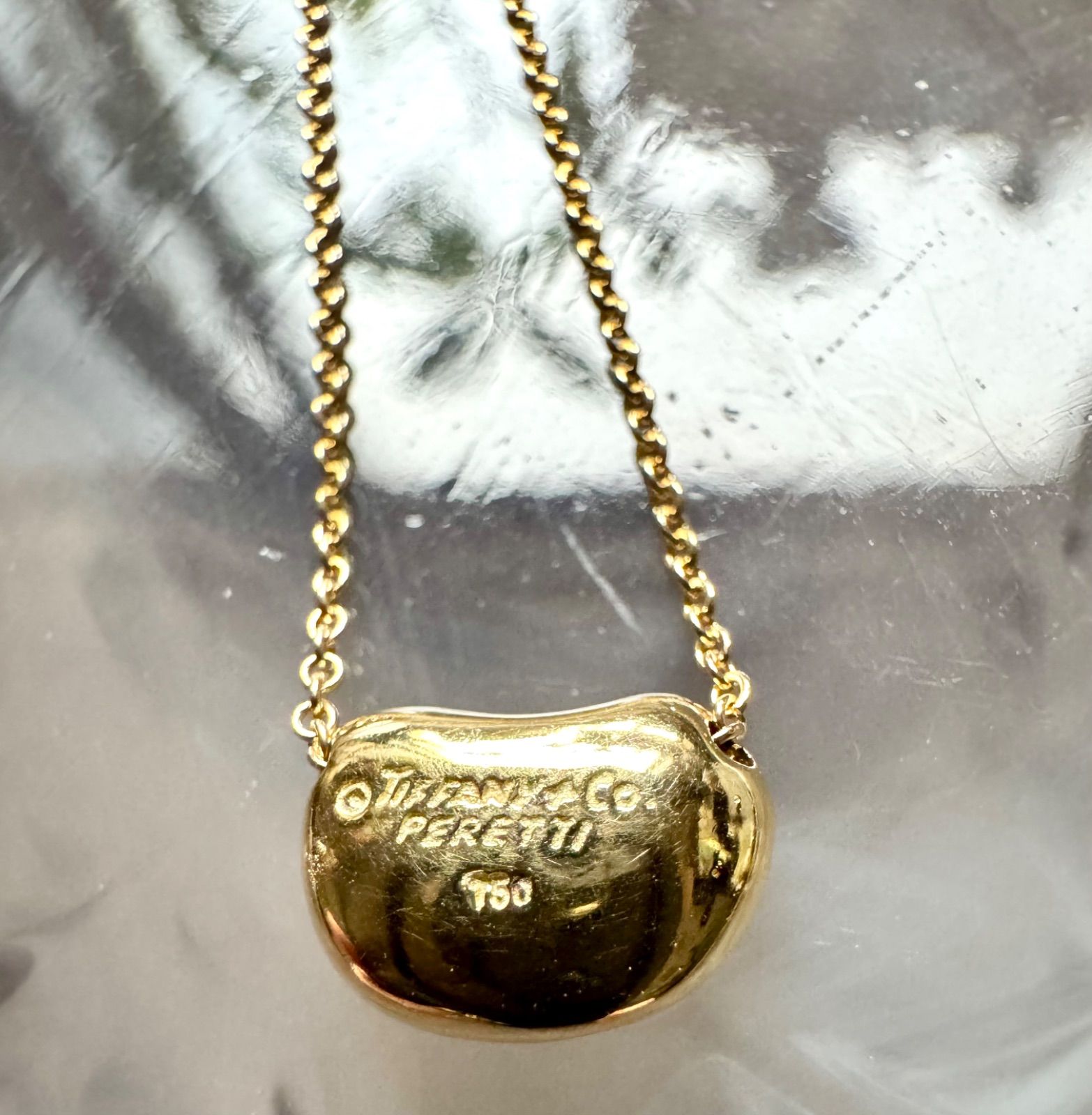 ティファニー◇ビーンネックレス*750(YG) K18 YG*40㎝ - メルカリ