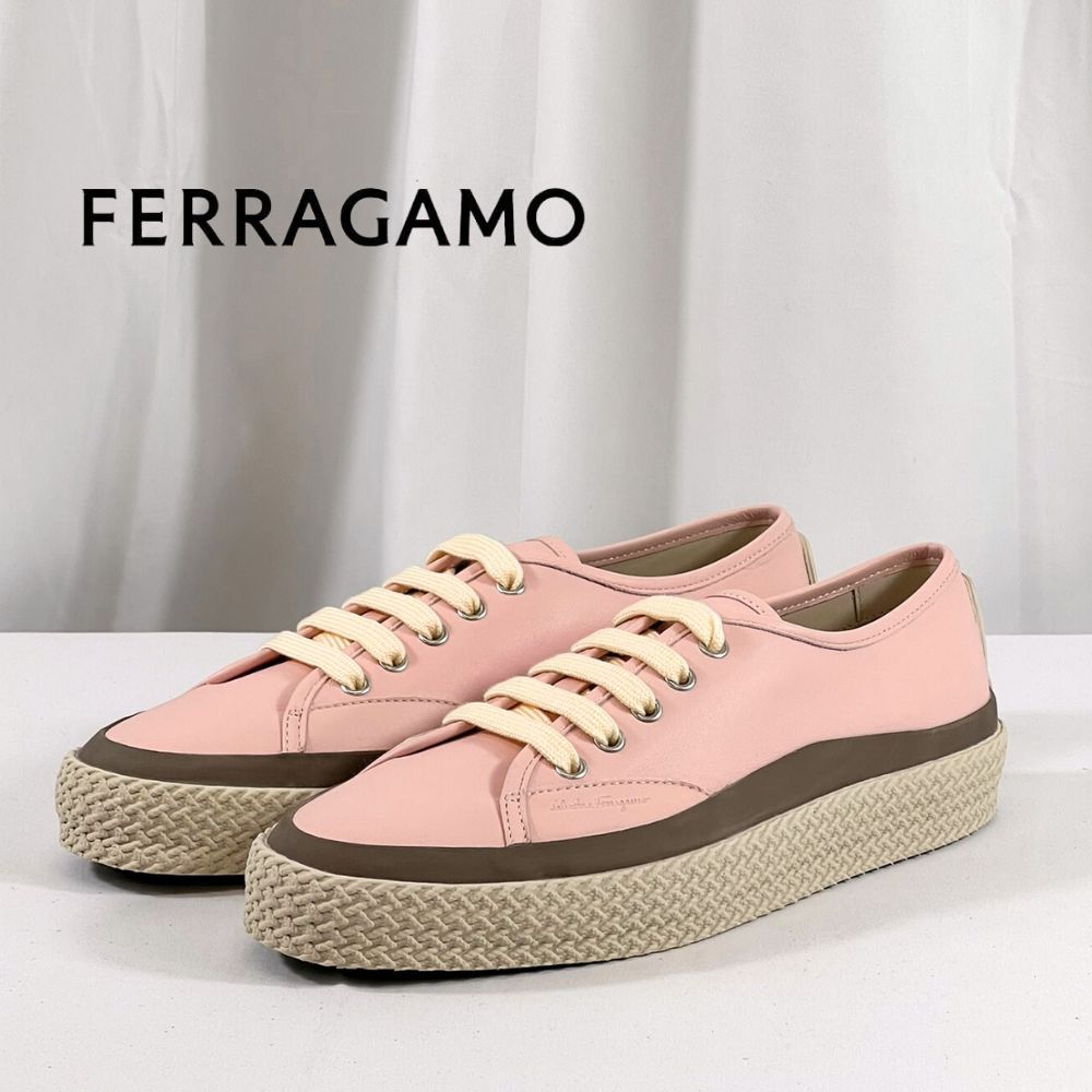 26.0cm【限定セール】新品・未使用 FERRAGAMO フェラガモ スニーカー 靴 035671 740690 ピンク PINK サルヴァトーレ  フェラガモ SALVATORE FERRAGAMO 大きいサイズ - メルカリ