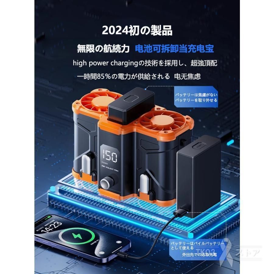 【2点セット】腰掛け扇風機 強力 ワークマン 小型 USB 充電式 アウトドア 腰掛け扇風機 強力 小型 2024 ワークマン 扇風機 二重風腰掛け