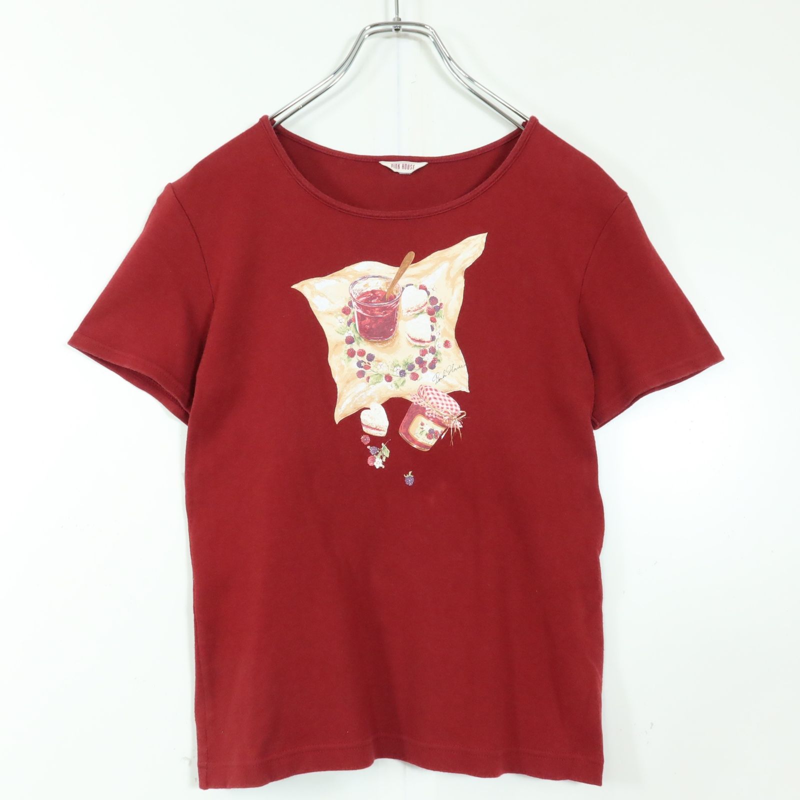 PINK HOUSE 赤 半袖カットソーワンピース ピンクハウス PINK HOUSE ヴィンテージキューピーワンピース