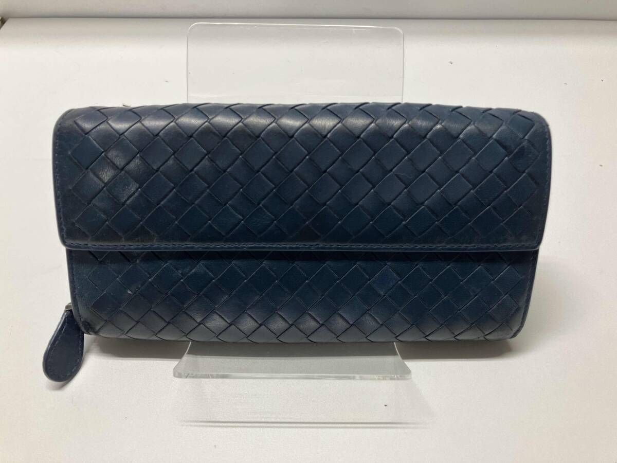 BOTTEGA VENETA ボッテガ ヴェネタ イントレチャート B06008661T 二つ折長財布 ネイビー 紺