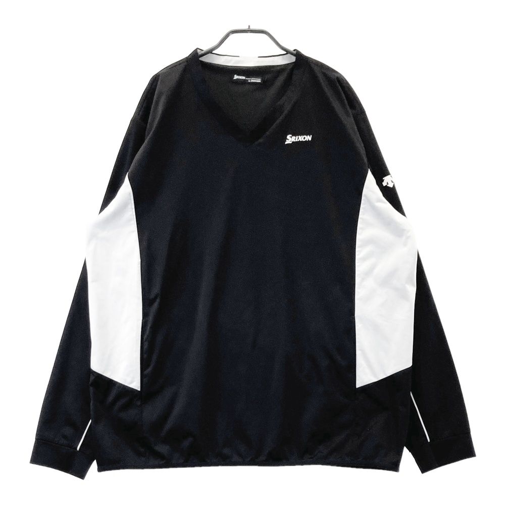 サイズ：3L SRIXON スリクソン  裏地付 Vネック 長袖ブルゾン  ブラック系 [240101498214] ゴルフウェア メンズ ストスト サイズ：3L SRIXON スリクソン 裏地付 Vネック 長袖ブルゾン