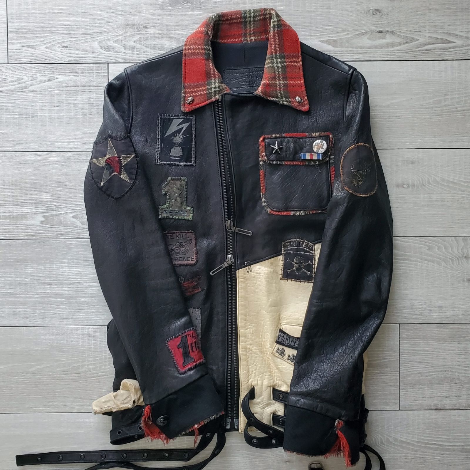 DIAMOND DOGS ダイアモンドドッグス□良品 2005年 USA製 ANARCHY RIDERS JACKET アナーキー ライダースジャケット  XS 一点物 羊革 リメイク USED加工 レザー 定価25万以上 - メルカリ