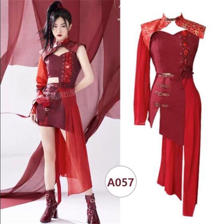 長持ち 大人 ダンス衣装 セットアップ 赤系 漢服 チャイナ風 古典風 中華 ジャズ ダンス衣装 k-pop 上下 ダンスウェア JAZZ おしゃれ 演出服 発表 激安大特集！