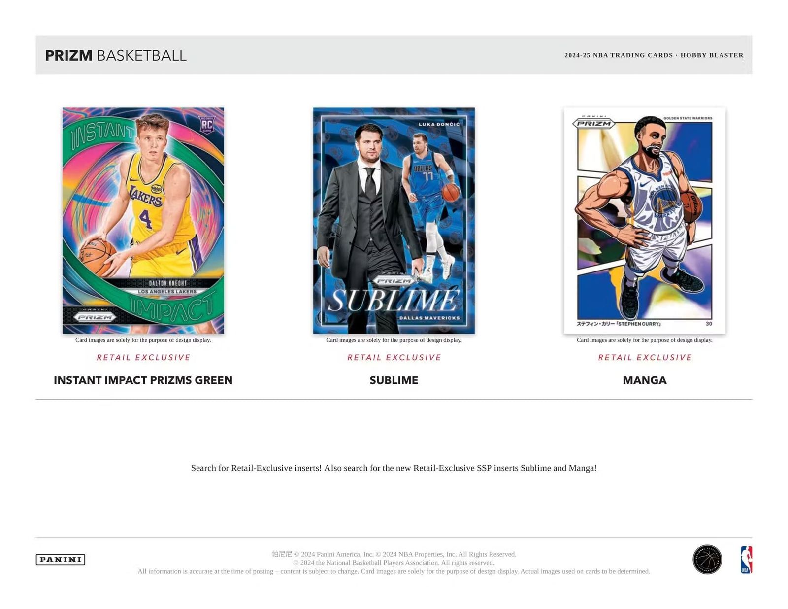 2024-25 パニーニ NBA プリズム バスケットボール トレーディング 